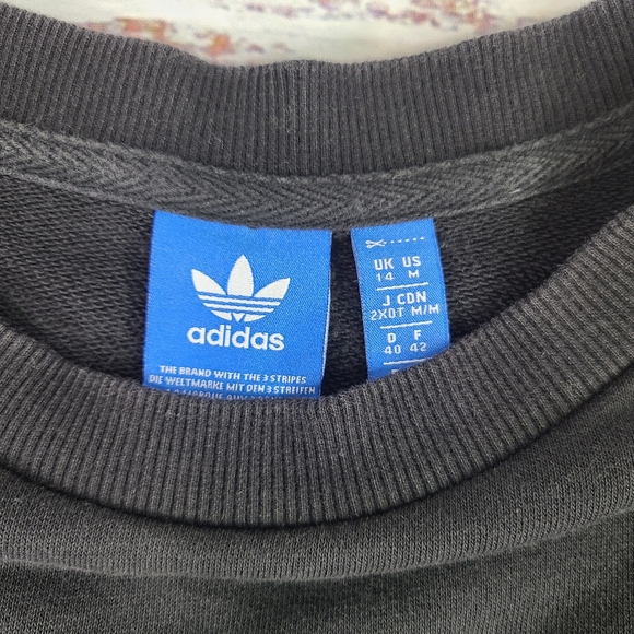 Adidas Mens Black Sweatshirt Crew Neck Size Medium - Picture 3 of 10